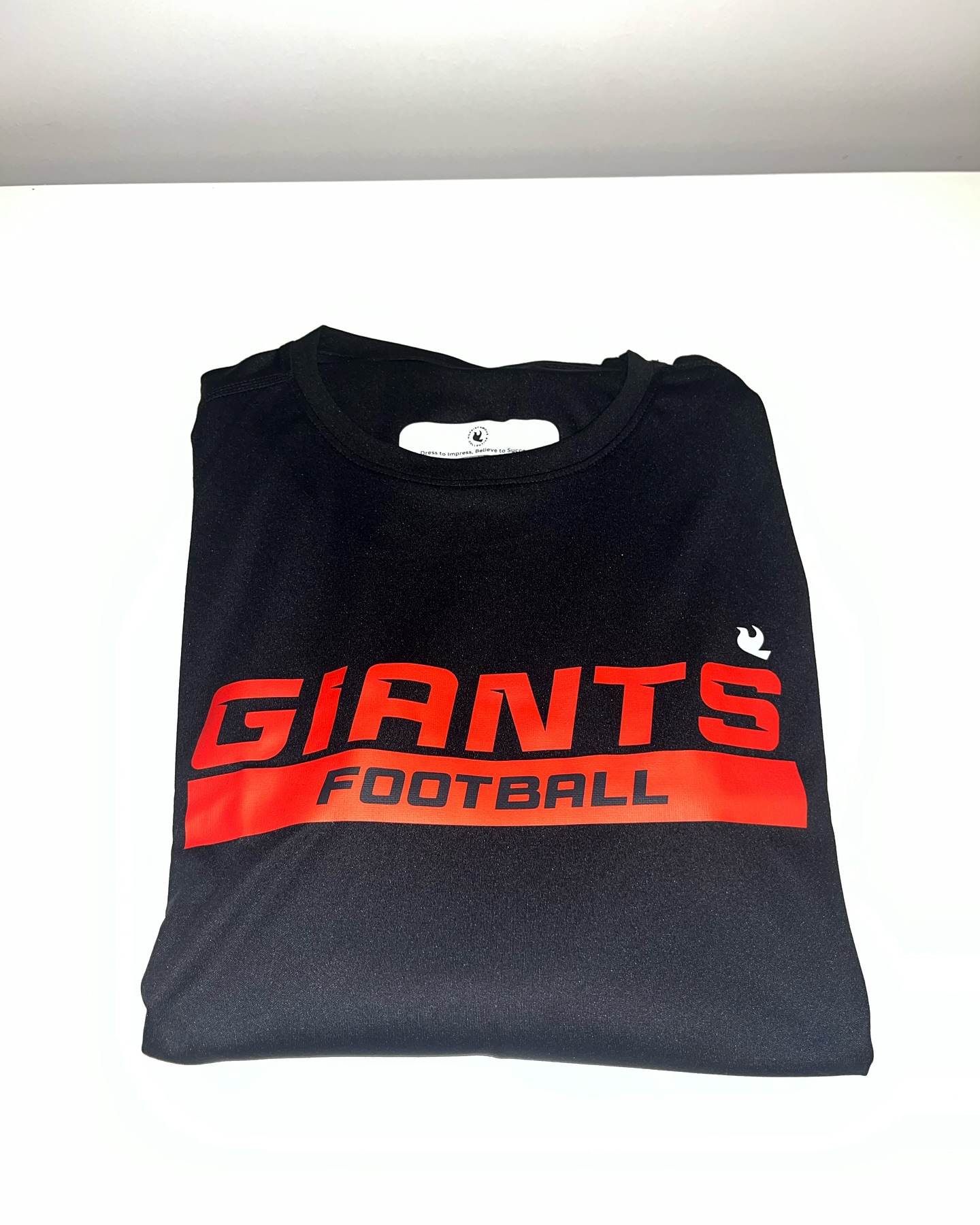 Performance tee with bold two-tone print.